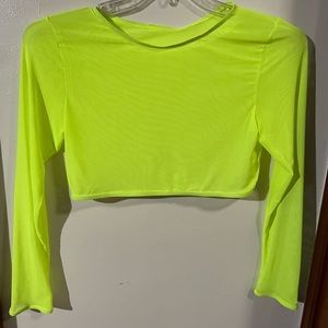Womens large bathing suit coverup top in neon